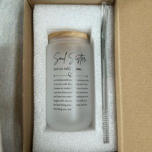 Can glass 16 oz soul sister cup